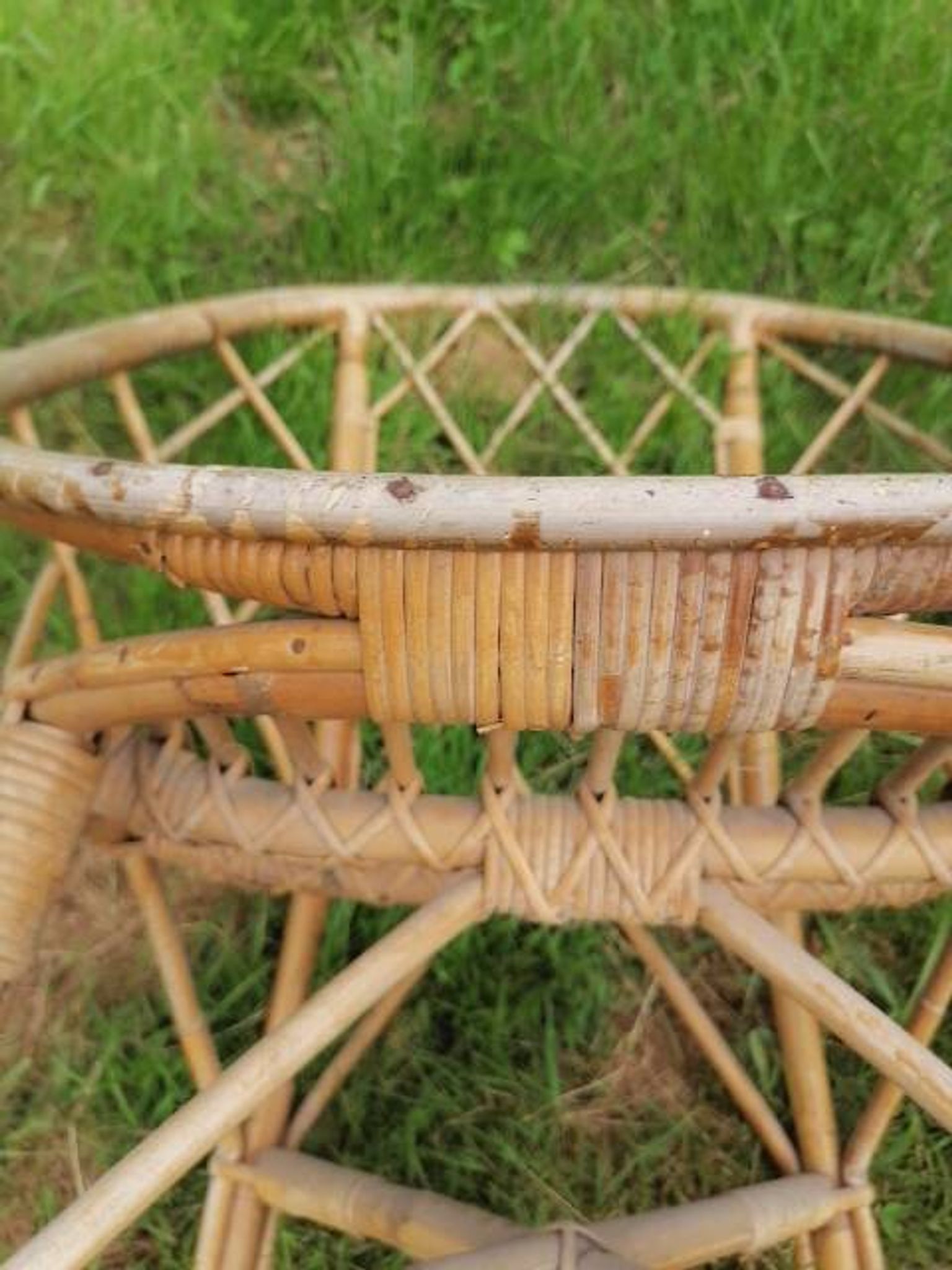3-piece rattan wicker garden furniture set 1960 70