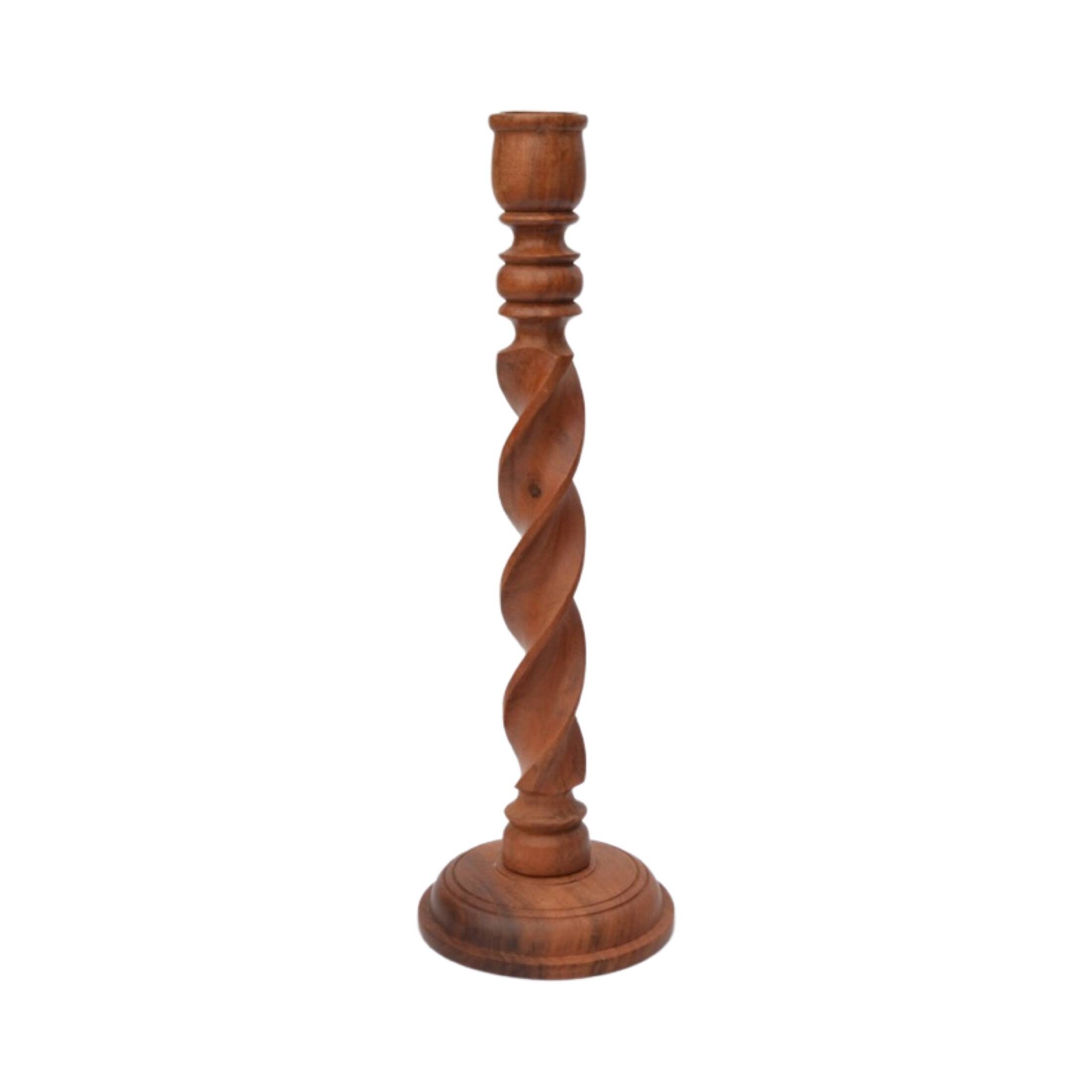 Rosewood long modernist candlestick, Denmark, 1970s.