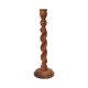 Rosewood long modernist candlestick, Denmark, 1970s.