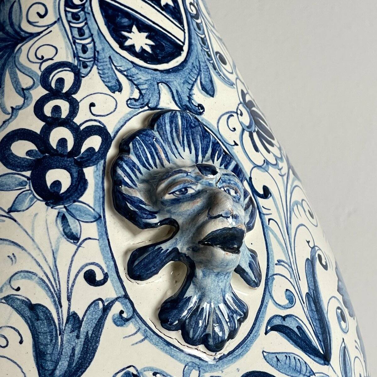 Large Blue Ceramic Vase by Ima for Montelupo Florentino, Italy, 1980s