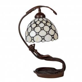 Tiffany table lamp 28x20x41 cm beige glass Tiffany desk lamp