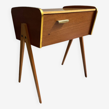 1960s wood sewing box