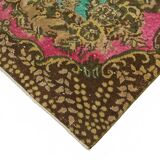 Overdyed Wool Vintage Handmade Carved Rug 169 cm x 288 cm