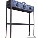 Viennese-style hammered iron flower planter holder Secession