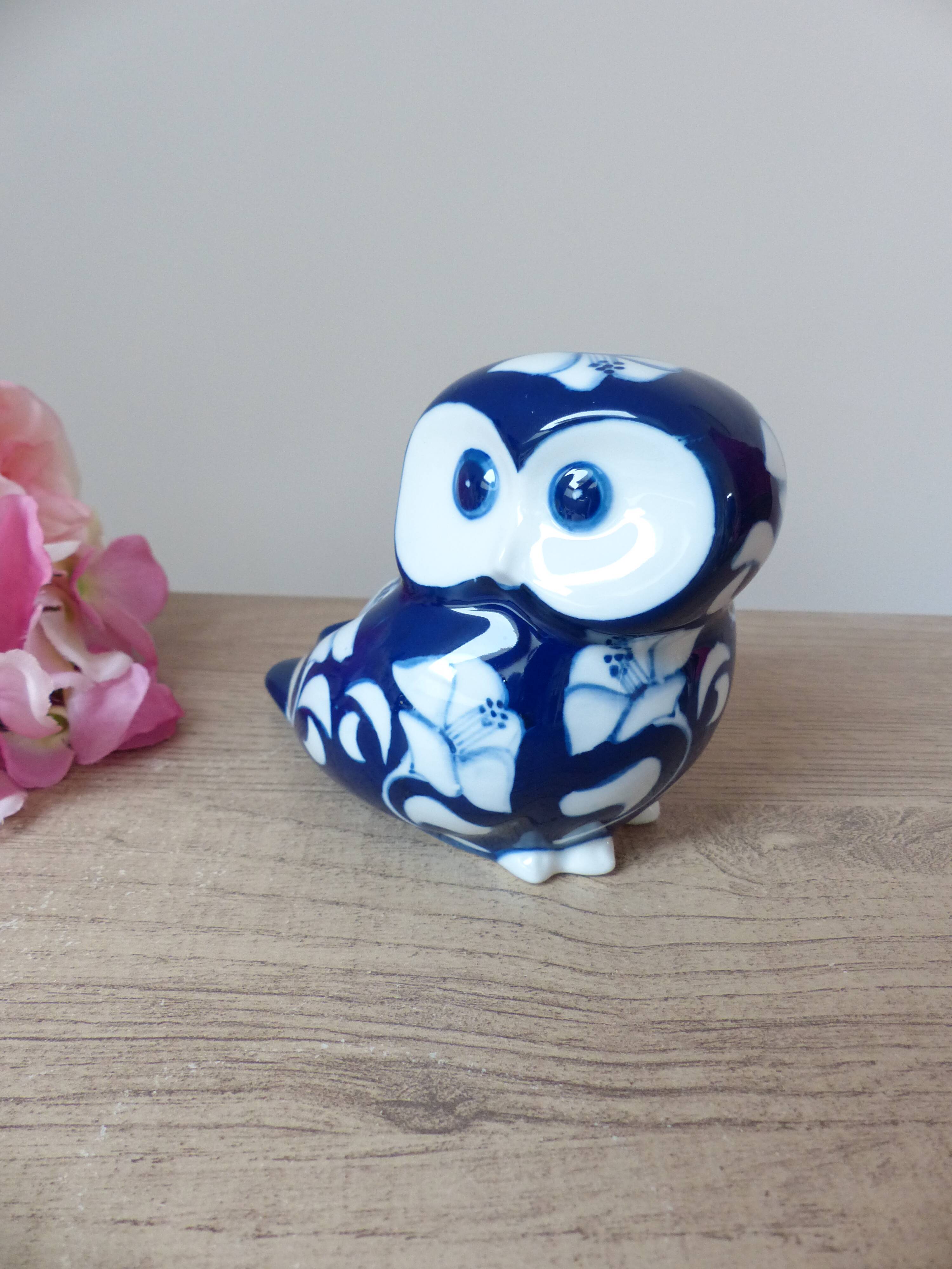 Owl Statuette Villeroy and Boch Gallo – Vintage Cobalt Blue Porcelain