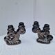 Set of 2 vintage two-light candle holders in Vallauris ceramic design.