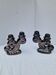 Set of 2 vintage two-light candle holders in Vallauris ceramic design.