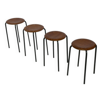 Set of 4 Vintage stools - work stool - Eromes Marko - 60s minimalist design