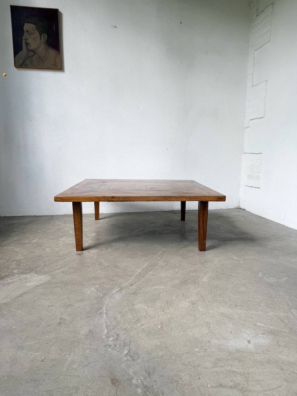 1940s inlaid oak coffee table