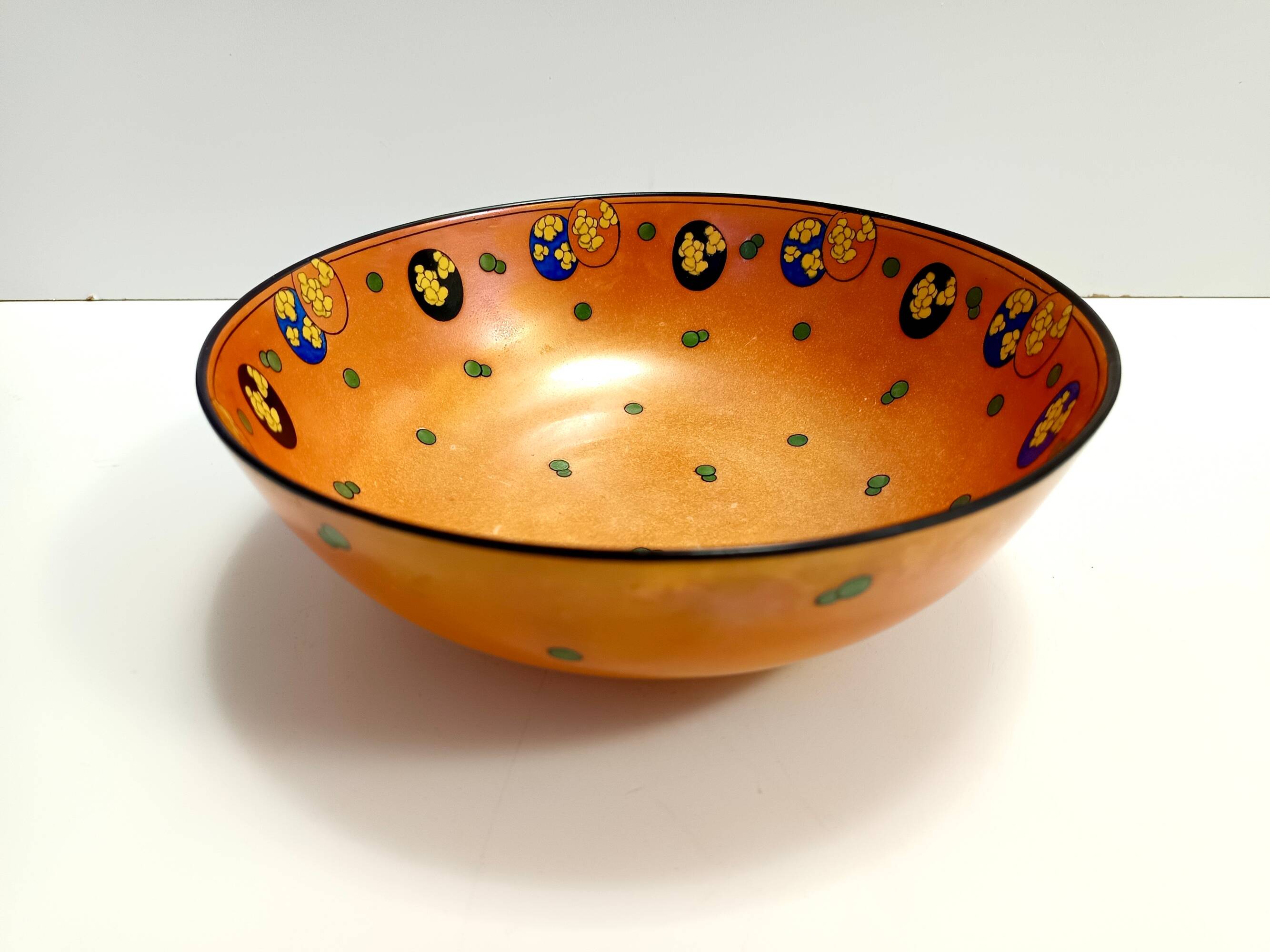 Orange Lacquered Porcelain Catchall by Royal Doulton, England