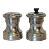 Vintage silver metal table salt shaker and pepper shaker Italy Raimond