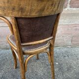 Pair of restaurant chairs bent wood imitation leather 50s