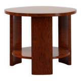 Round Art Deco coffee table in burl veneer, France ca. 1920