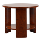 Round Art Deco coffee table in burl veneer, France ca. 1920