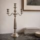 Large Three-Arm Stainless Steel Candelabrum, 1990s