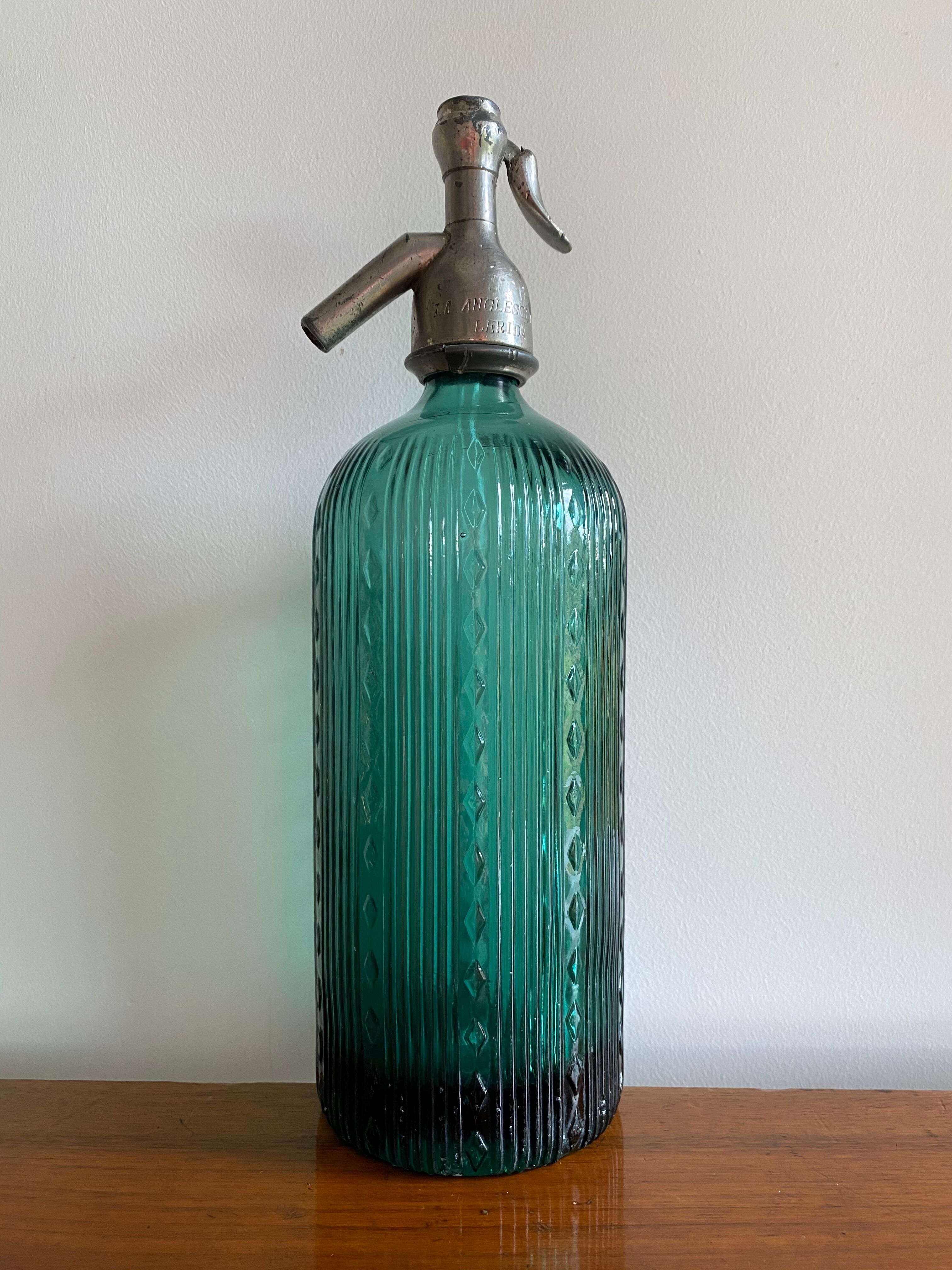 Old green siphon Lerida Spain