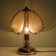Brass table lamp with smoked glass panels, Belgium 1970