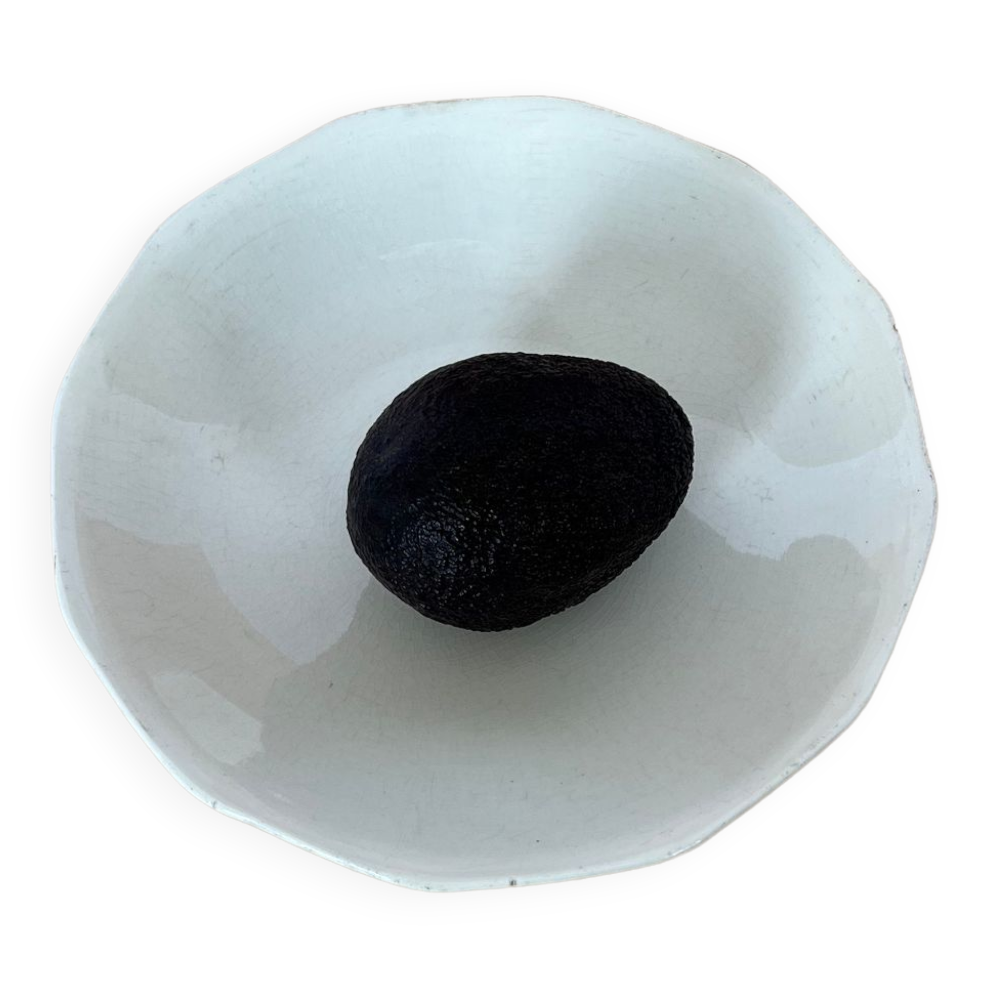 Compotier low Terre de Fer Sarreguemines solid cream color