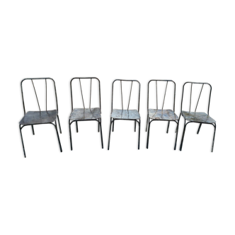 industrial iron chairs x 5