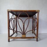 Rattan sofa end side table