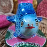 Candle holder vintage fish art from Mexico