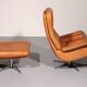 Vintage de Sede S 231 Leather armchair & ottoman, Switzerland 1960s