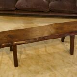 Brutalist elm bench by Aranjou, 1950s