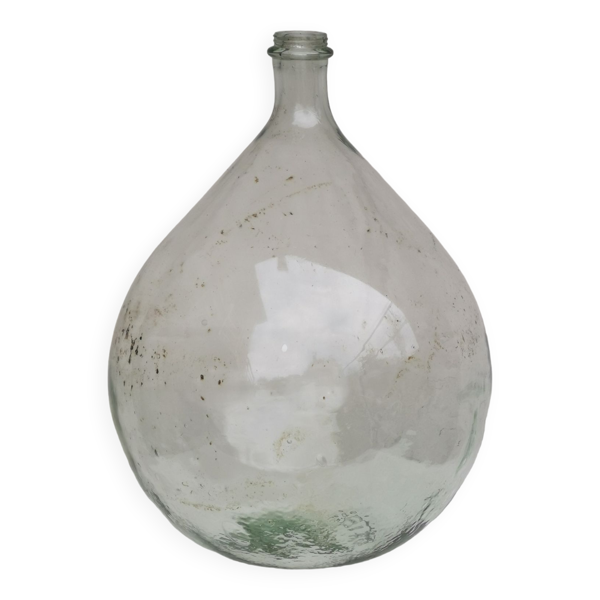 Large old lady Jeanne in transparent glass