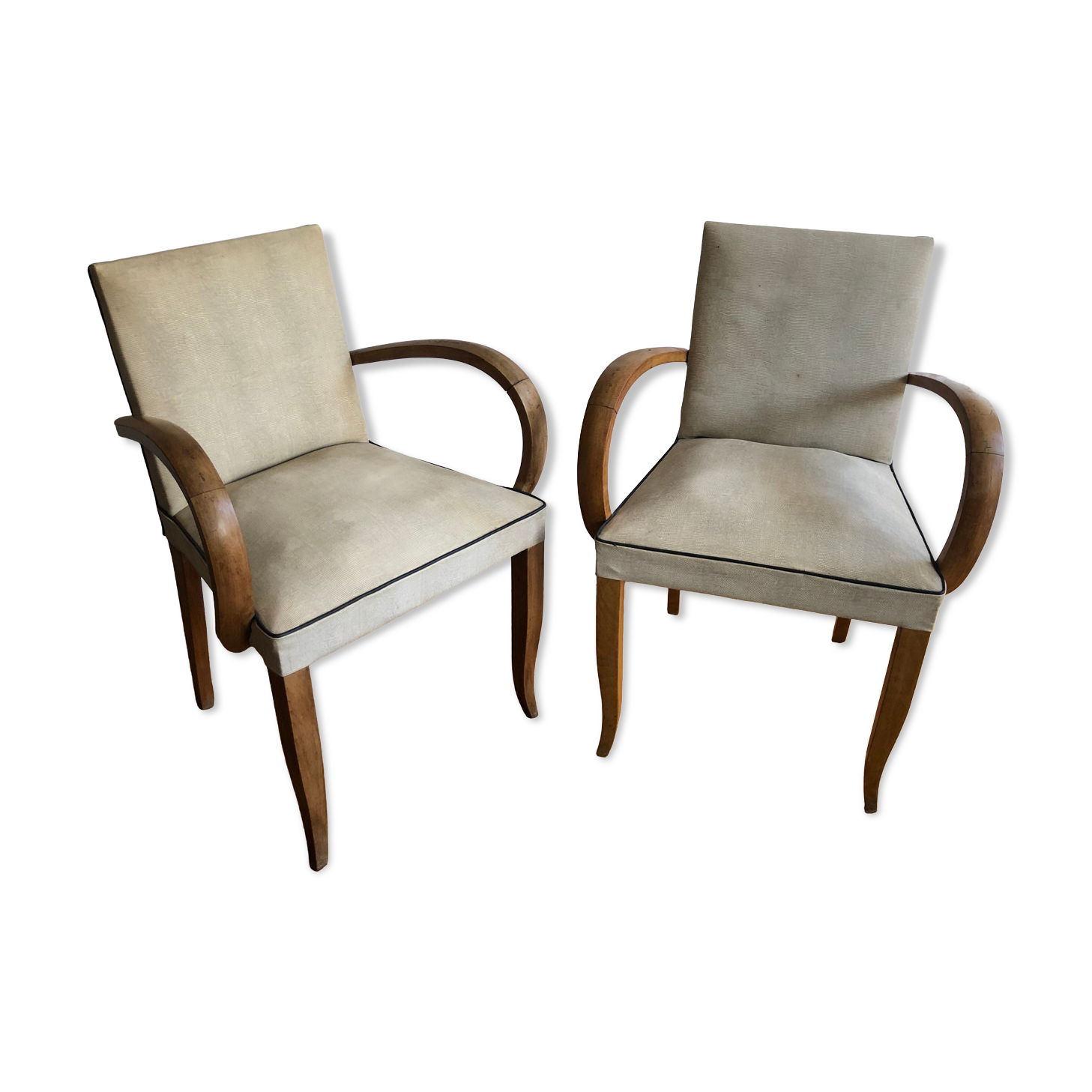 Pair of vintage bridge armchairs