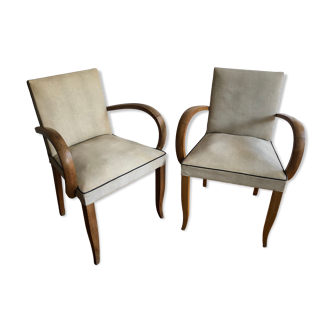 Pair of vintage bridge armchairs