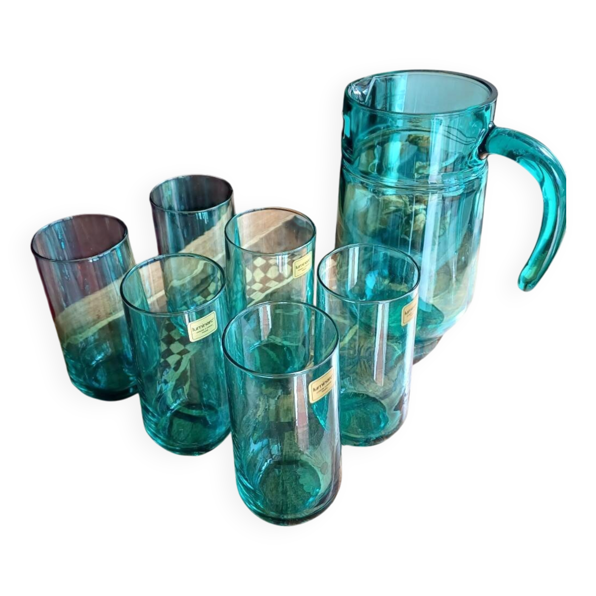 1 set of 6 glasses + the pitcher from Cristallerie D'Arc