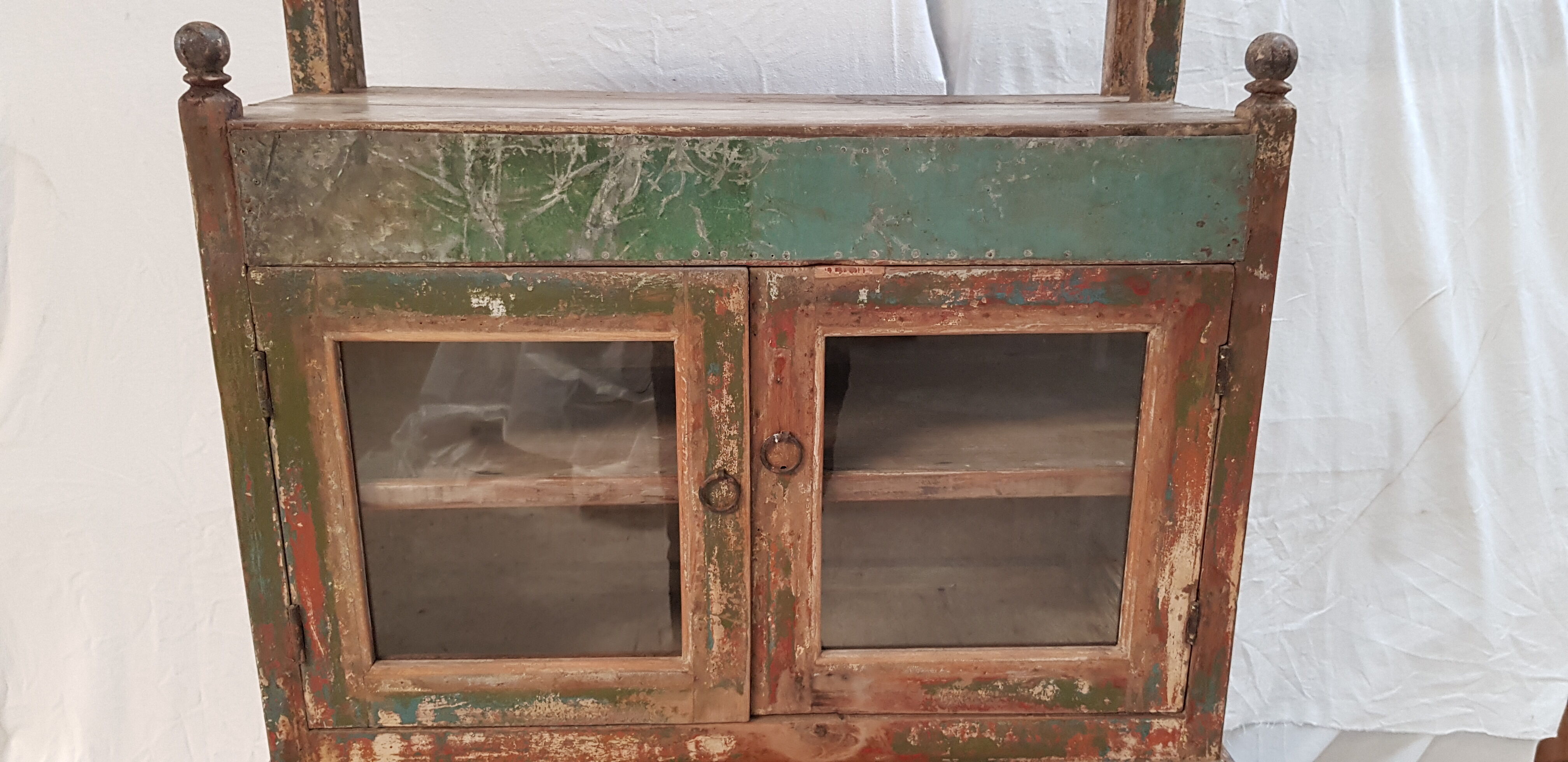 Old glazed vaisselier in Burmese teak