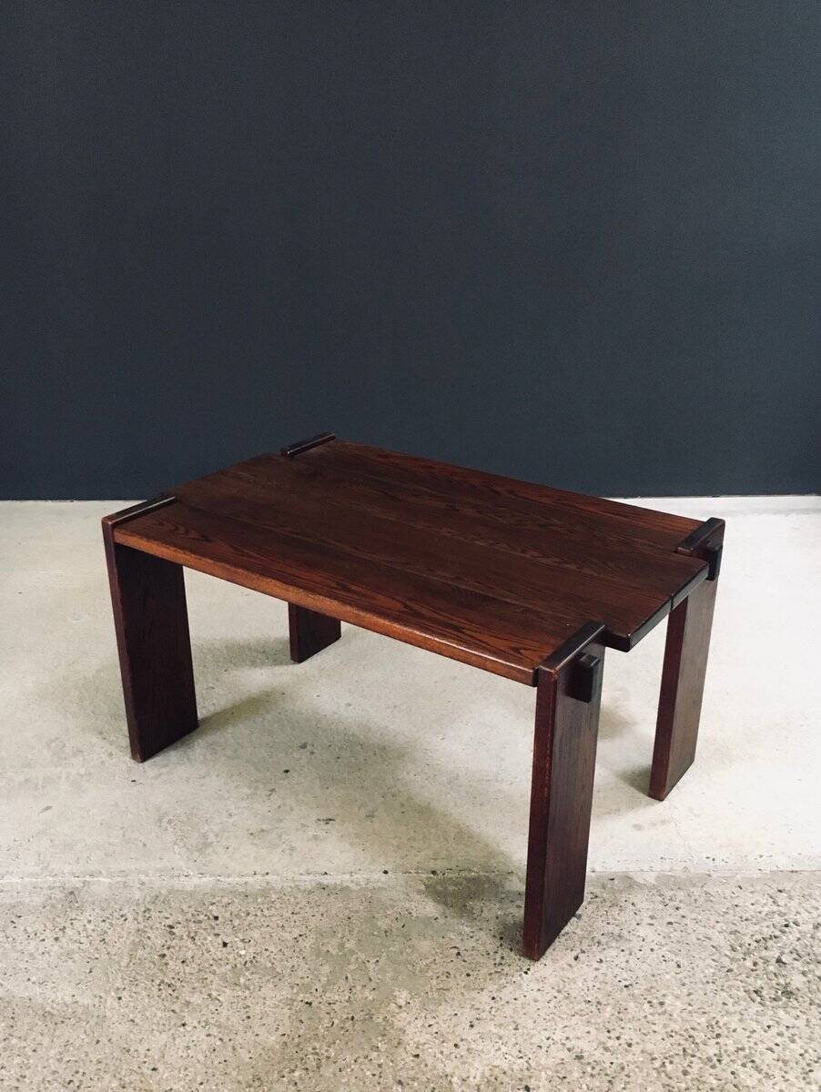 Constructivist Oak Dining Table, Belgium, 1960s