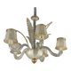 Venetian chandelier in colorless and gilded Murano glass circa 1950