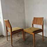 Pair of velvet chairs and canning
