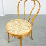 Vintage wide bentwood and cane chairs, set of 2
