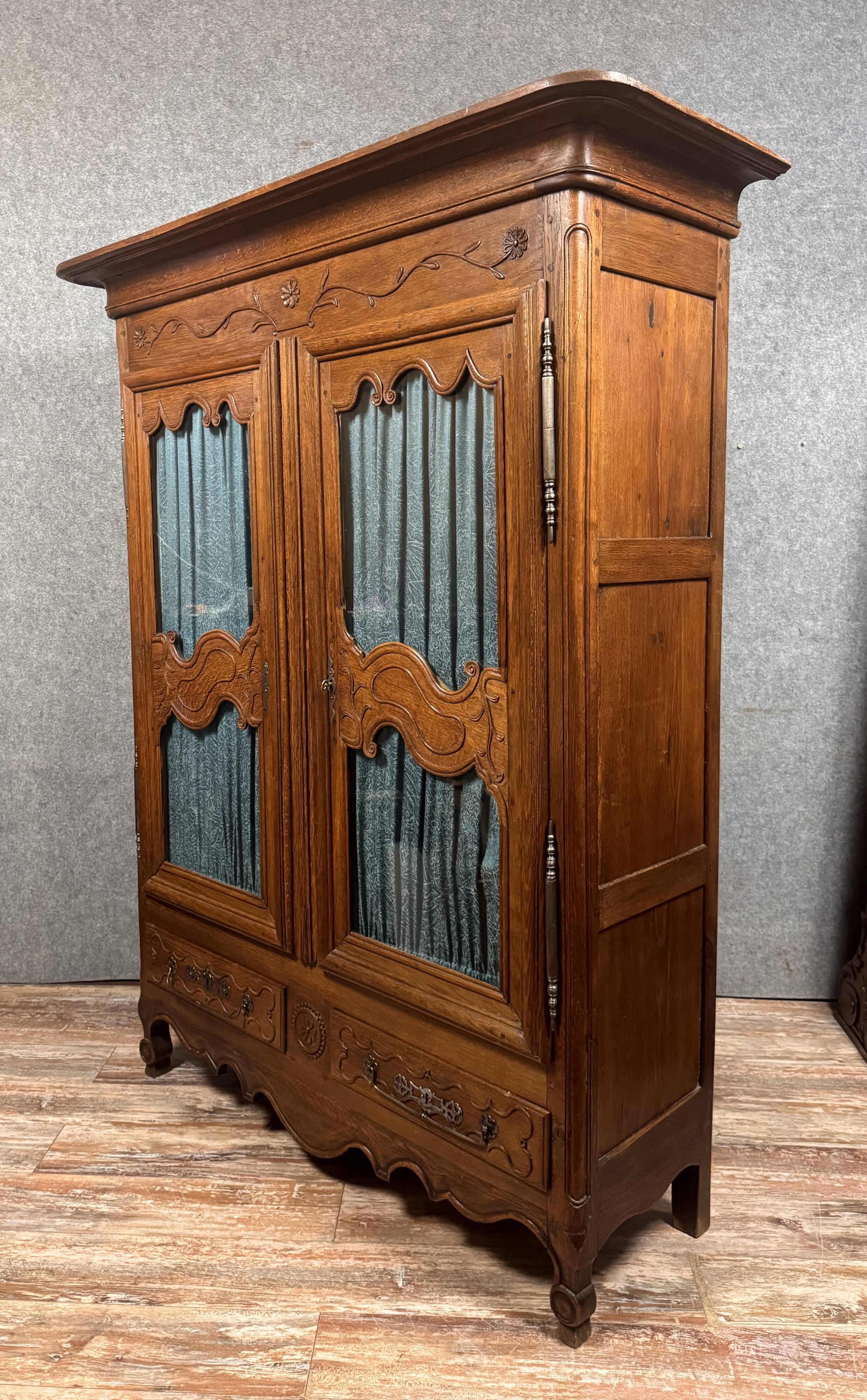 Louis XV period bookcase in solid oak circa 1750