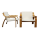 1970s Pair of Rare Restored Armchairs in the Style of Marco Zanuso, Czechoslovakia