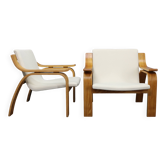 1970s Pair of Rare Restored Armchairs in the Style of Marco Zanuso, Czechoslovakia