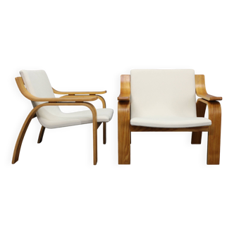 Paire de fauteuils restaurés rares des années 1970 dans le style de Marco Zanuso, Tchécoslovaquie