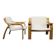 1970s Pair of Rare Restored Armchairs in the Style of Marco Zanuso, Czechoslovakia