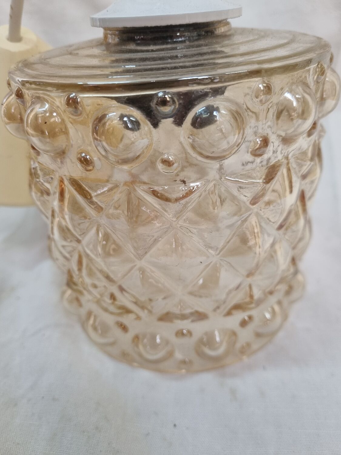 Iridescent glass pendant lamp from 1960