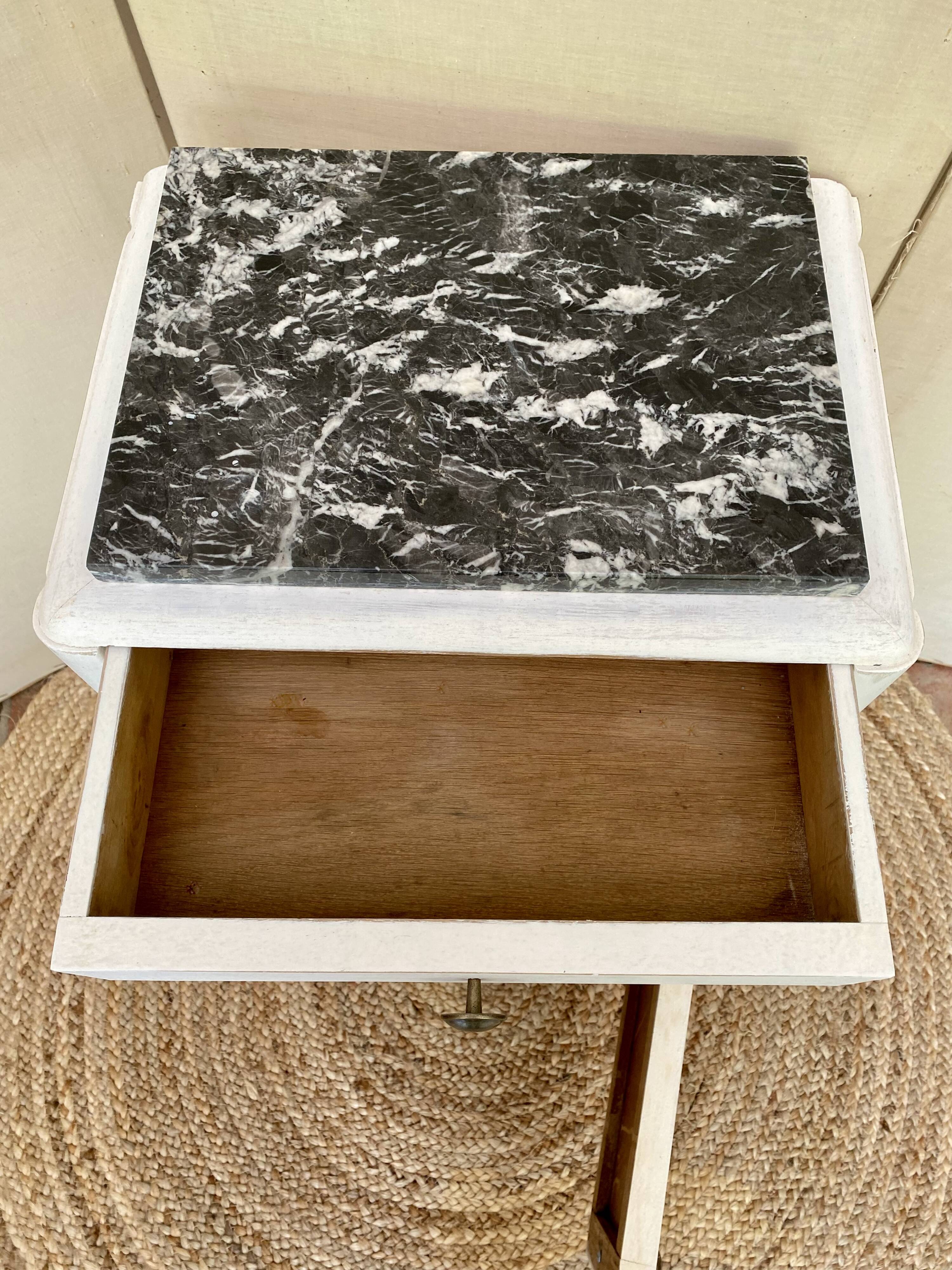 Wood and marble bedside table, 1940
