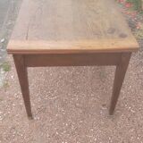 Rustic farm table called "Portefeuille" in solid oak 19th - 1m48x1m08