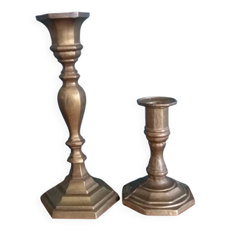 Bronze or brass candlesticks