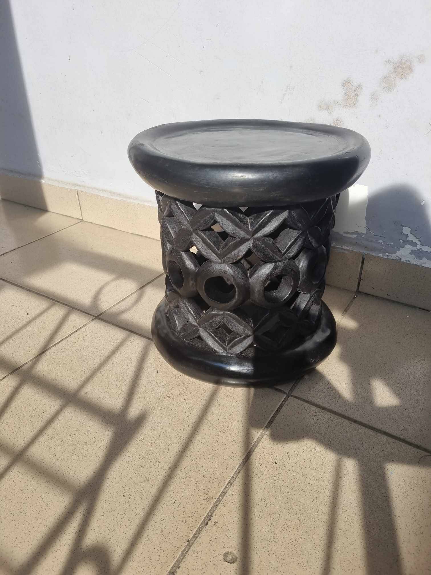 Tabouret Africain Tikar Noir