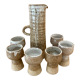 Vintage stoneware coffee set and ceramic cups