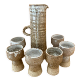 Vintage stoneware coffee set and ceramic cups