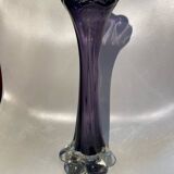 Vase en verre soufflé violet 70s