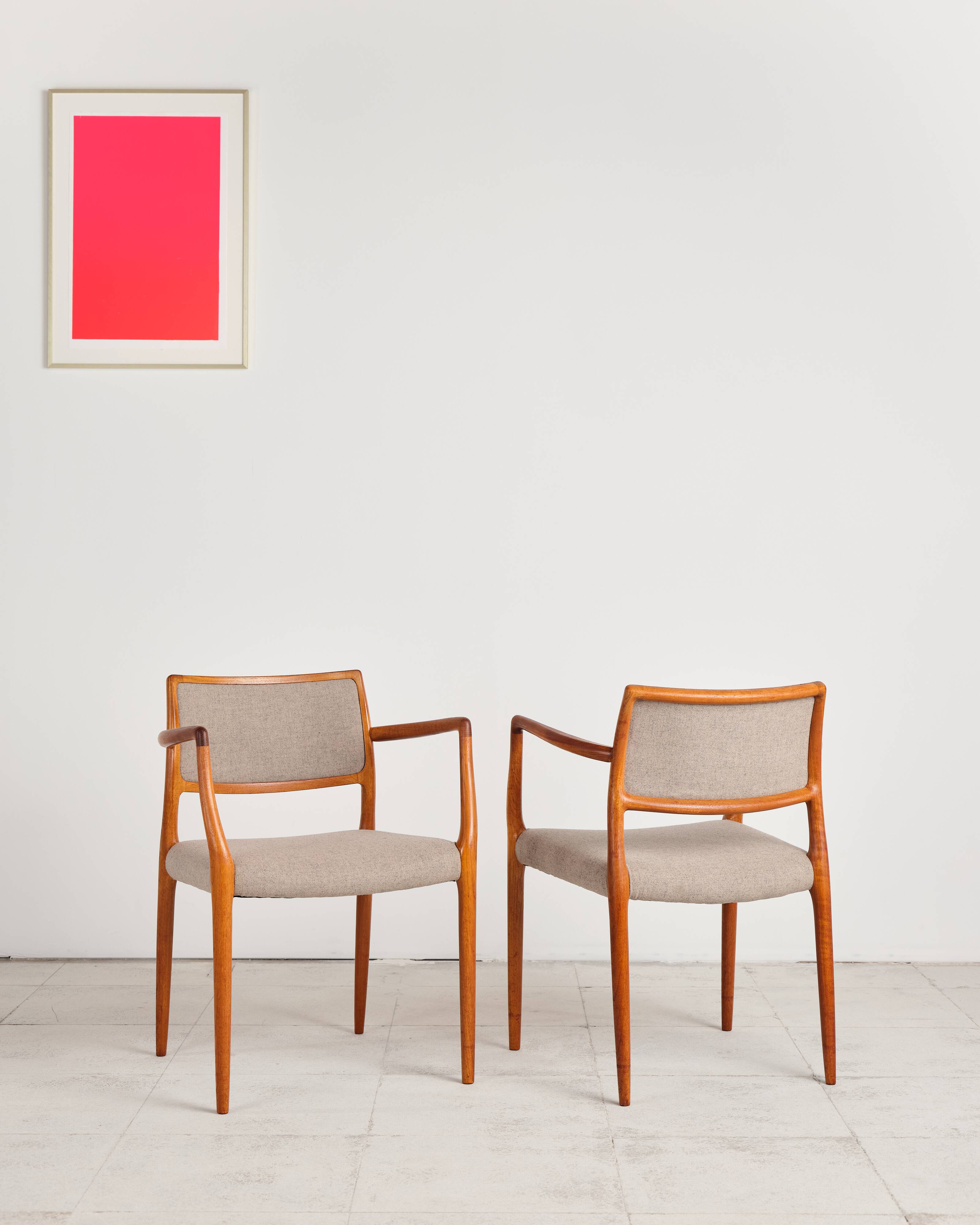 Ensemble de 2 fauteuils danois Niels O. Møller 65, design du XXe siècle